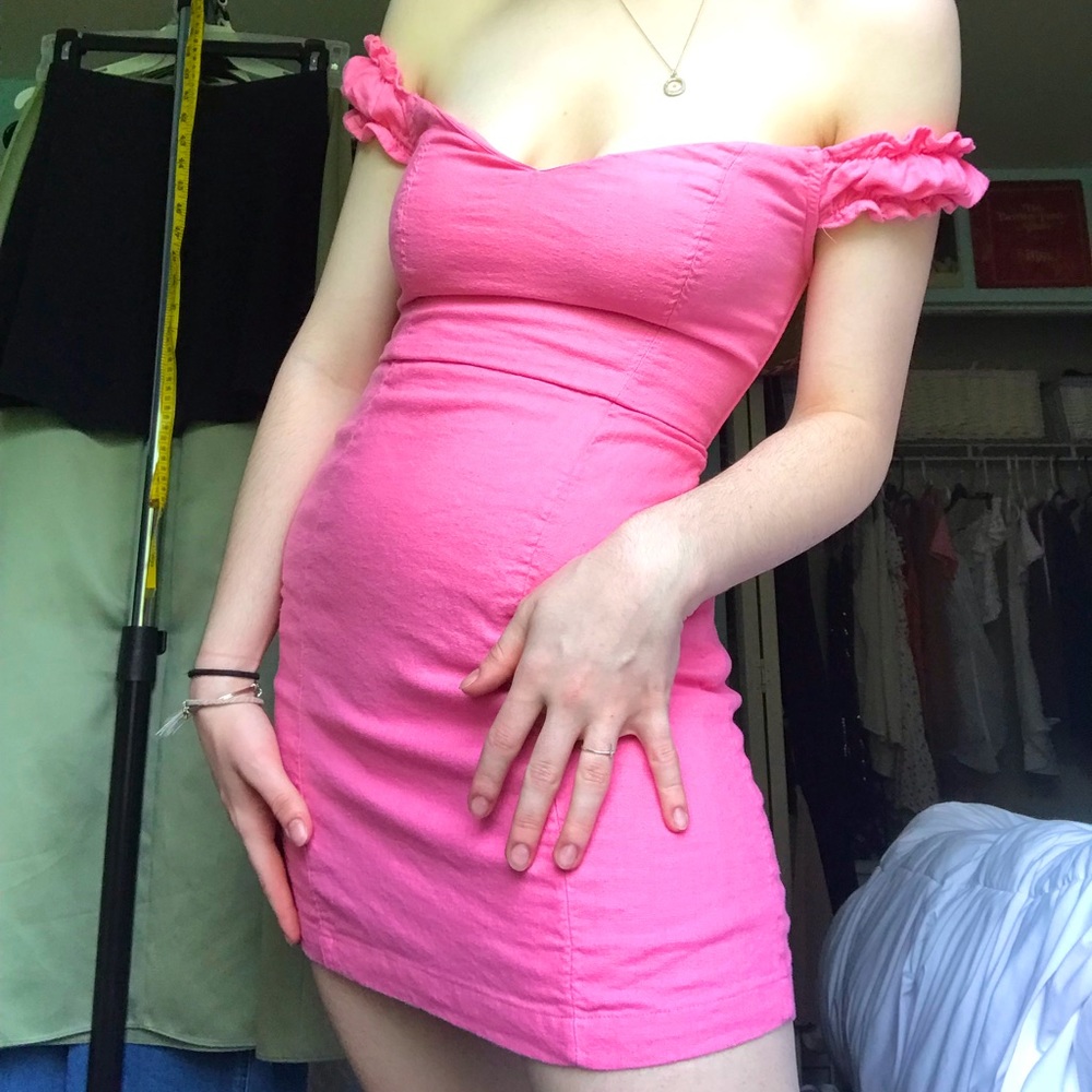 Abercrombie and Fitch cute spring summer hot pink mini corset dress